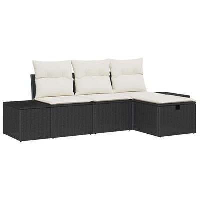 Sofa Sæt med pude 4 pcs polyrattan