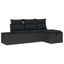 Sofa Sæt med pude 4 pcs polyrattan