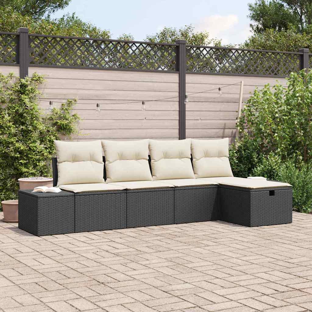 Sofa Sæt med pude 5 pcs polyrattan