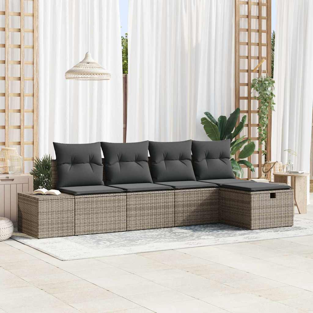 Sofa Sæt med pude 5 pcs polyrattan