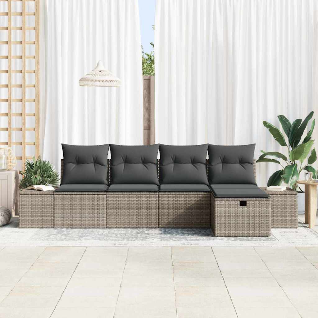 Sofa Sæt med pude 5 pcs polyrattan
