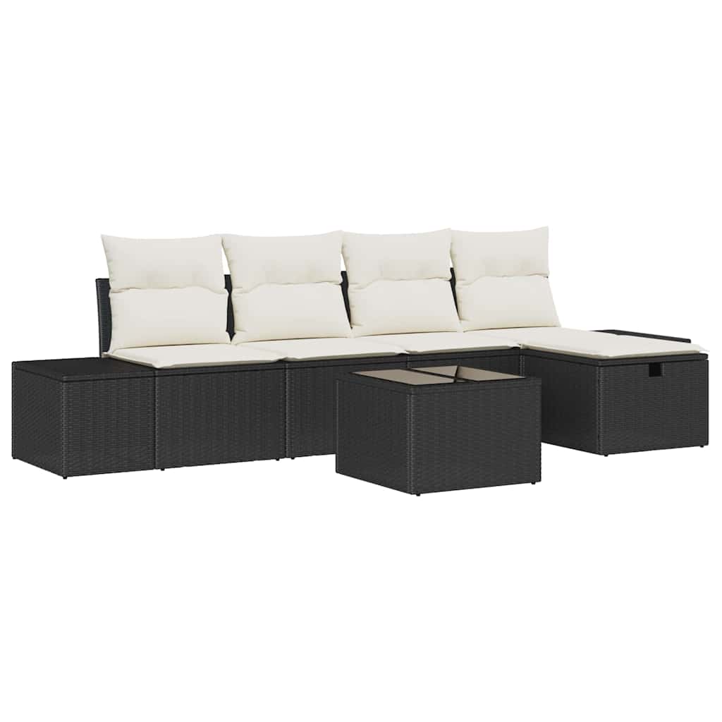 Sofa Sæt med pude 6 pcs polyrattan