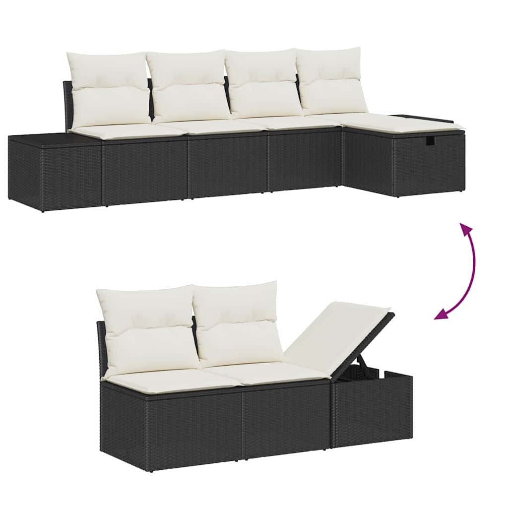 Sofa Sæt med pude 6 pcs polyrattan