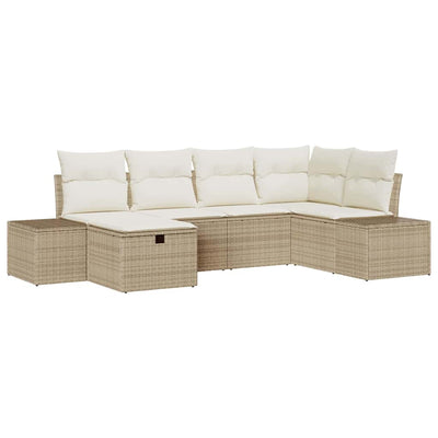 Sofa Sæt med pude 6 pcs polyrattan
