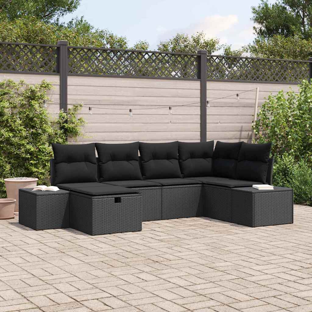 Sofa Sæt med pude 6 pcs polyrattan