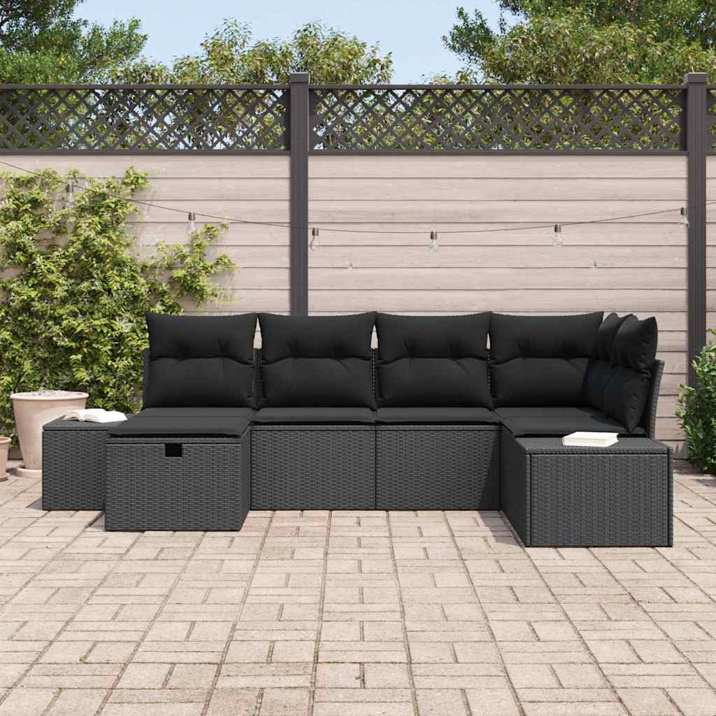 Sofa Sæt med pude 6 pcs polyrattan