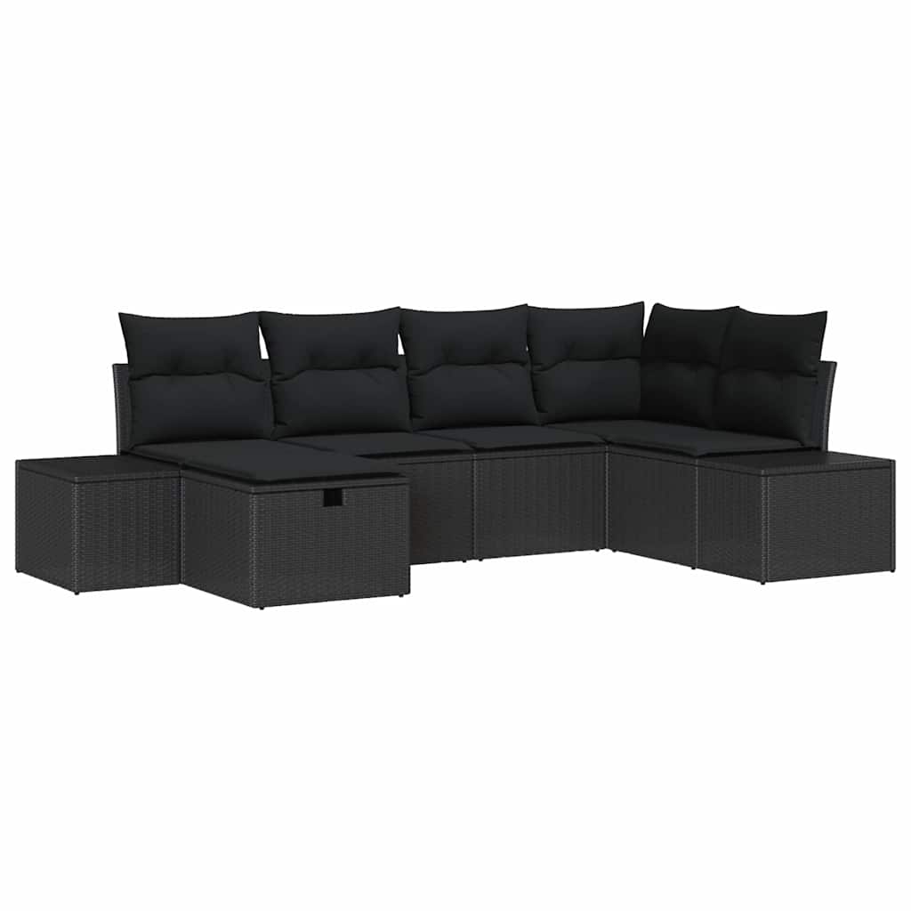 Sofa Sæt med pude 6 pcs polyrattan