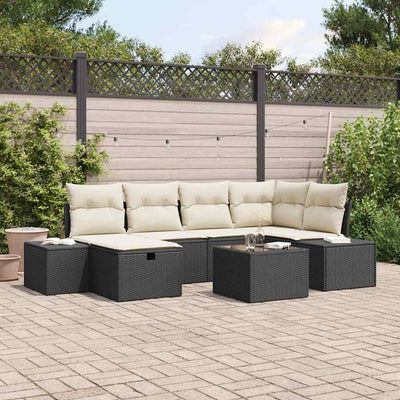 Sofa Sæt med pude 7 pcs polyrattan