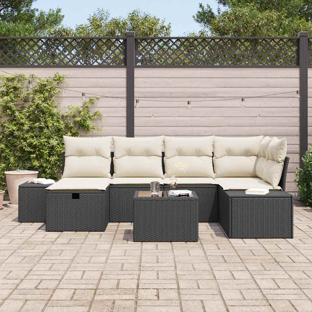 Sofa Sæt med pude 7 pcs polyrattan