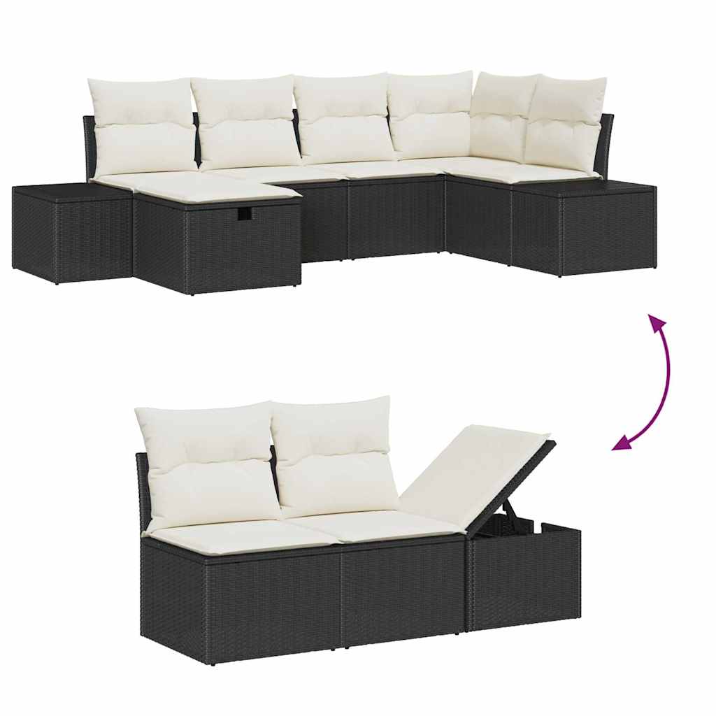 Sofa Sæt med pude 7 pcs polyrattan