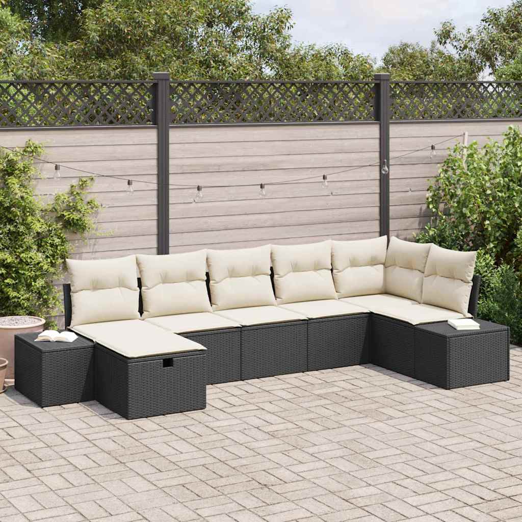 Sofa Sæt med pude 8 pcs polyrattan