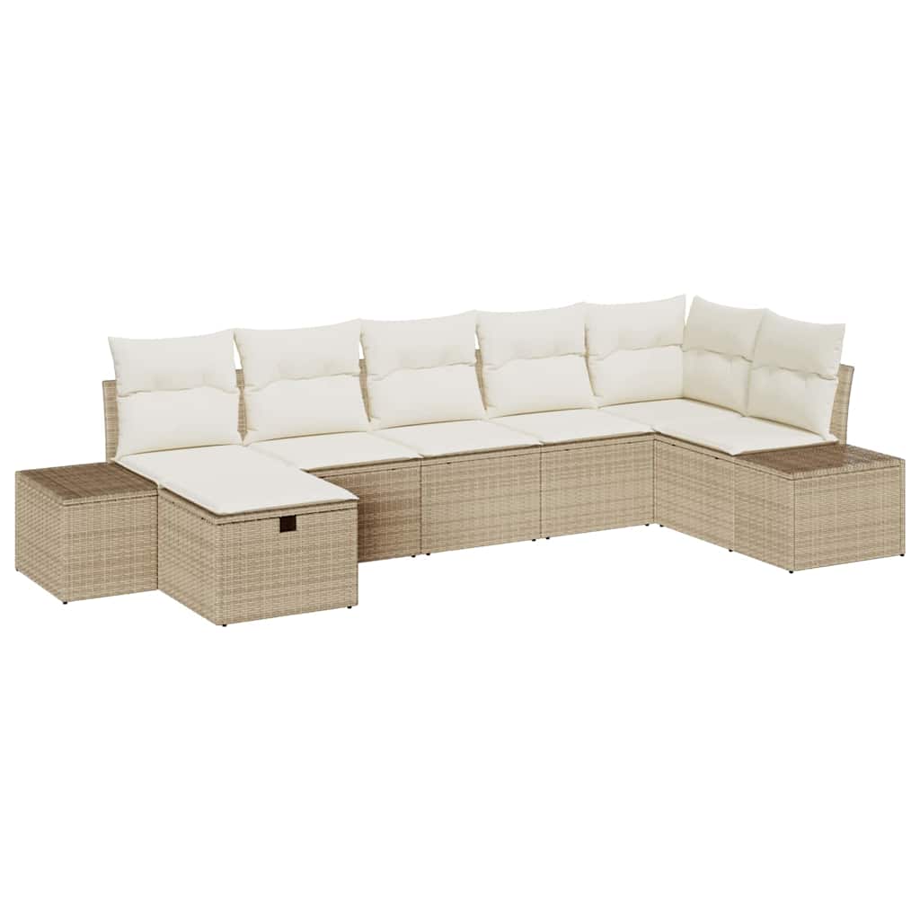Sofa Sæt med pude 7 pcs polyrattan