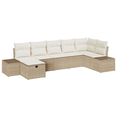Sofa Sæt med pude 7 pcs polyrattan
