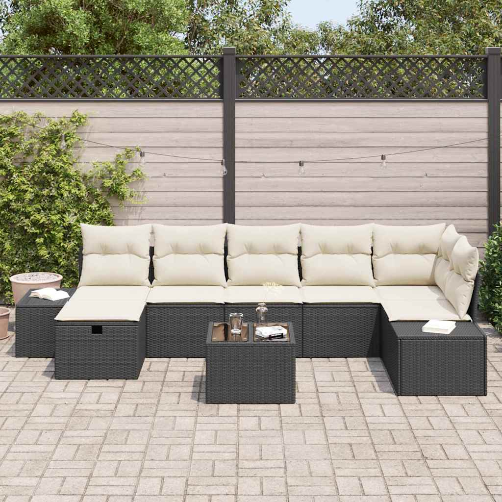 Sofa Sæt med pude 8 pcs polyrattan