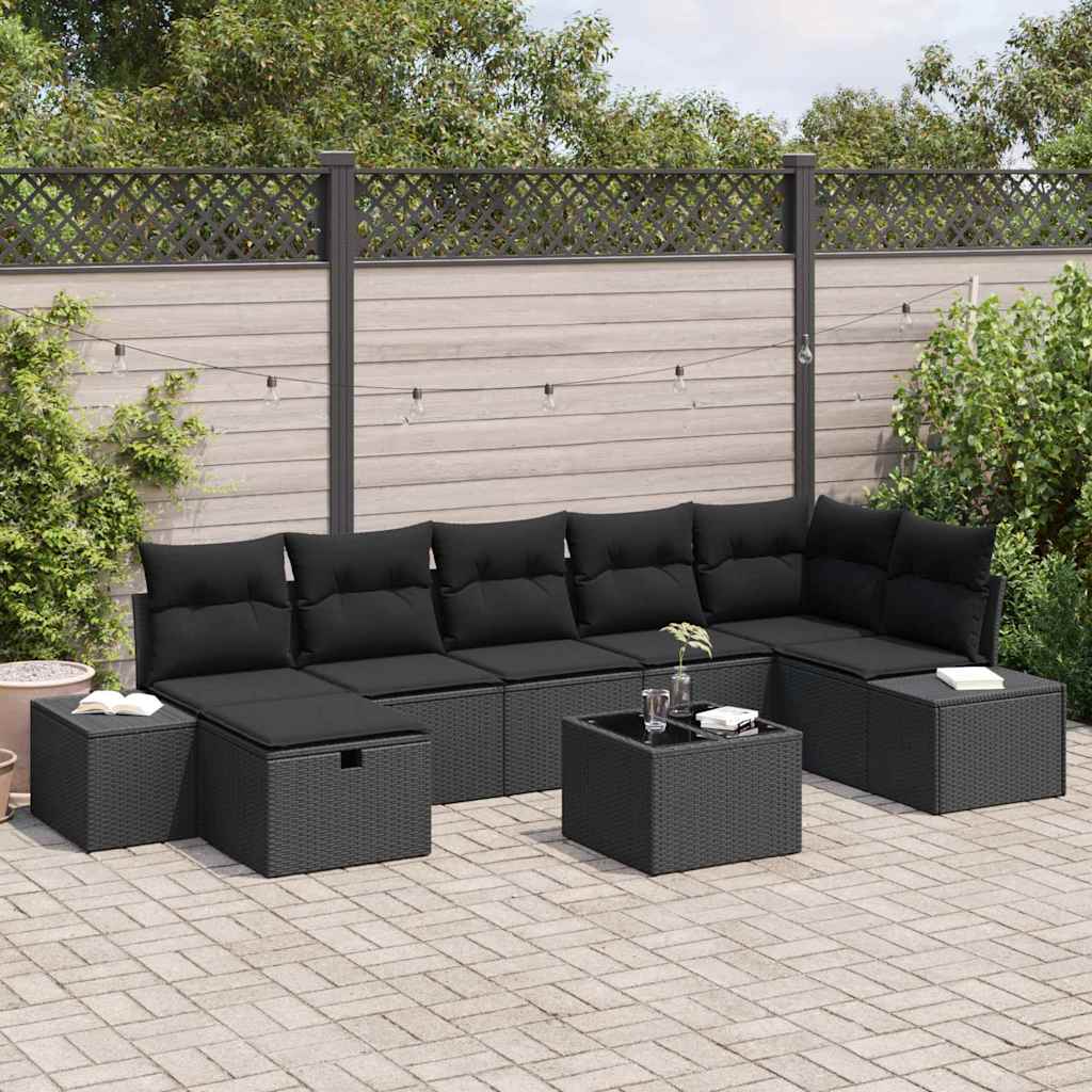 Sofa Sæt med pude 8 pcs polyrattan