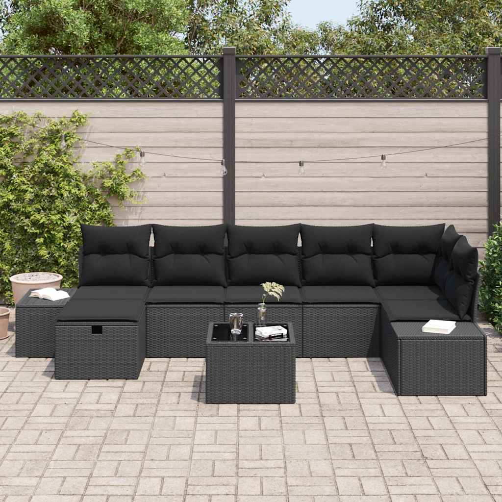 Sofa Sæt med pude 8 pcs polyrattan
