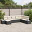 Havesofa Sæt med pude 8 pcs Sort Poly rattan