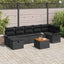 Havesofa Sæt 8 stk. Sort Poly rattan
