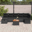 Havesofa Sæt 8 stk. Sort Poly rattan