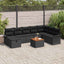 Havesofa Sæt 9 stk. Sort Poly rattan