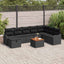 Havesofa Sæt 9 stk. Sort Poly rattan