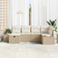 Havesofa Sæt med pude 6 pcs Beige Poly rattan