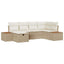 Havesofa Sæt med pude 6 pcs Beige Poly rattan