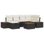Havesofa Sæt med pude 7 pcs Sort 55 x 62 x 69 cm Poly rattan