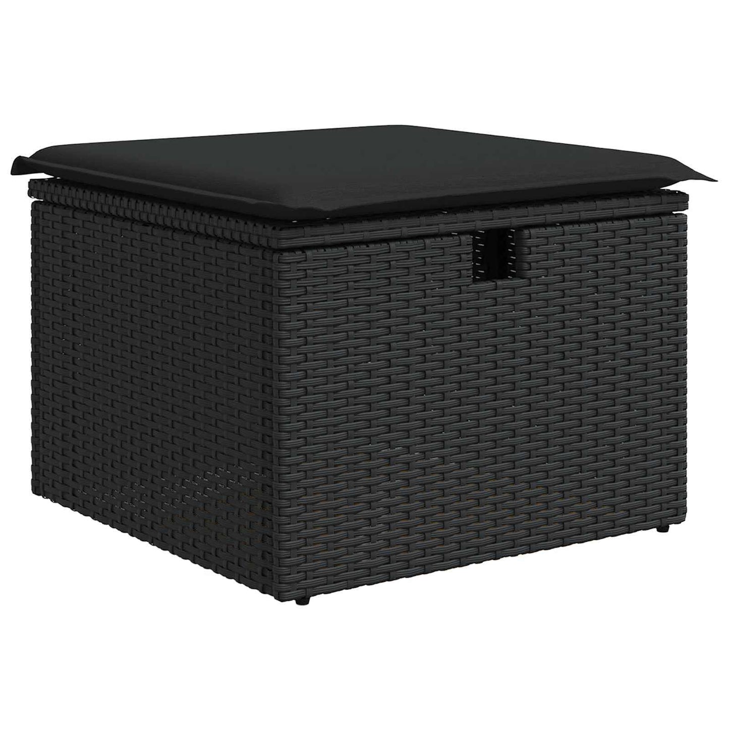 Havesofa Sæt med pude 7 pcs Sort 55 x 62 x 69 cm Poly rattan
