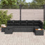 Havesofa Sæt med pude 7 pcs Sort Poly rattan