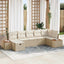 Havesofa Sæt med pude 7 pcs Beige Poly rattan