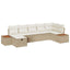 Havesofa Sæt med pude 7 pcs Beige Poly rattan