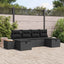 Havesofa Sæt med pude 6 pcs Sort 55 x 62 x 69 cm Poly rattan