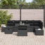 Havesofa Sæt 8 pcs Sort polyrattan