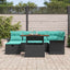 Havesofa Sæt 7 pcs Sort polyrattan