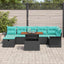 Havesofa Sæt 8 pcs Sort polyrattan