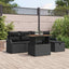 Havesofa Sæt 6 pcs Sort polyrattan