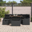 Havesofa Sæt 7 pcs Sort polyrattan