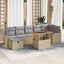 Havesofa Sæt 8 stk. Beige Poly rattan