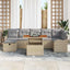 Havesofa Sæt 8 stk. Beige Poly rattan