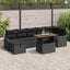 Havesofa Sæt med opbevaring 8 pcs Sort Poly rattan