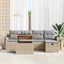 Havesofa Sæt 6 stk. Beige polyrattan