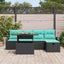 Havesofa Sæt 6 pcs Sort polyrattan