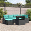 Havesofa Sæt 7 pcs Sort polyrattan