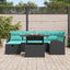 Havesofa Sæt 7 pcs Sort polyrattan