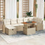 Havesofa Sæt 8 pcs Beige polyrattan
