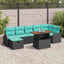Havesofa Sæt 8 pcs Sort polyrattan