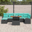 Havesofa Sæt 8 pcs Sort polyrattan