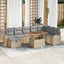 Havesofa Sæt 9 stk. Beige polyrattan