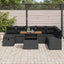 Havesofa Sæt 9 pcs Sort polyrattan